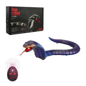 Rc Snake Simulatie Cobra Infrarood Afstandsbediening Realistische Slangen Plastic Dier Usb Oplaadbare Speelgoed Voor Kids