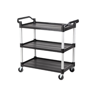Chariot de service mobile en acier inoxydable à trois niveaux pour la collecte et la livraison de plats, idéal pour les hôtels et la restauration commerciale - Product Image 5