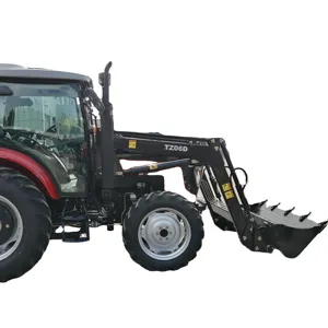 China small 50hp compact tractor with bucket mounted frond end loader for farm tractor