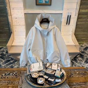 Blouson de moto décontracté à capuche pour femmes et hommes, imperméable, respirant, imprimé, avec fermeture éclair, coupe-vent d'extérieur tendance - Product Image 3