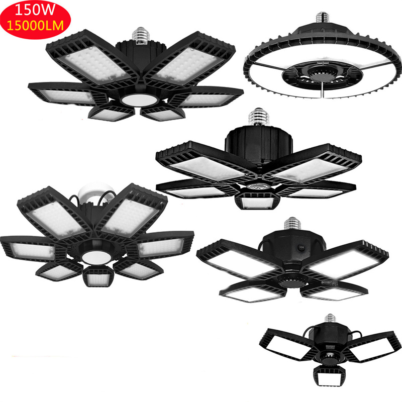 Led Garage Light Movement Radar 3 Leaves Led High Bay Light For Mall Market Stall Workshop Warehouse