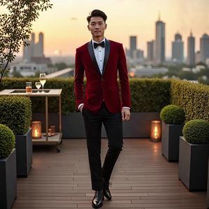 Costume en velours <span class=keywords><strong>pour</strong></span> hommes grandes tailles, <span class=keywords><strong>ensemble</strong></span> 2 pièces satiné (veste et <span class=keywords><strong>pantalon</strong></span>) 6XL, idéal <span class=keywords><strong>pour</strong></span> soirée, <span class=keywords><strong>mariage</strong></span> ou dîner - Product Image 3