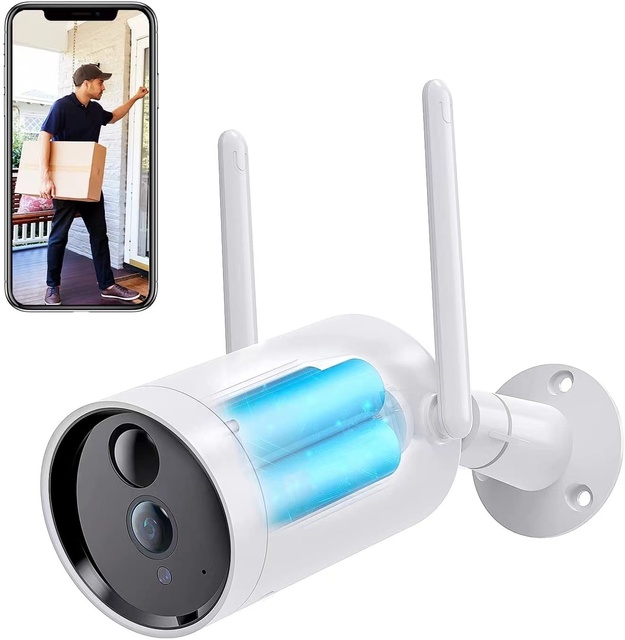 Outdoor Waterproof Camera with Solar Panel 5200Mah PIR Battery Wifi Security Wireless Camera IP DD201L Camera Dual Antenna