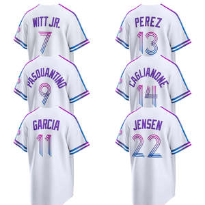 เสื้อเบสบอลสำหรับผู้ชาย2026เชื่อมต่อกับทีมบ๊อบบี้วิทท์เจอร์<span class=keywords><strong>ซ</strong></span>ีย์ถูกปักลาย bobby witt JR JAC caglianone vinnie pasquantino Salvador Perez - Product Image 1