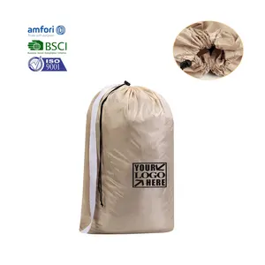 BSCI Custom Logo Dry Cleaning Nylon Hotel Laundry Bag Polyester Laundry Bag With Shoulder Strap