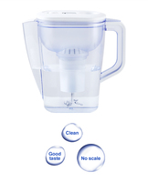 Bluetech Azalea Handmatige Draagbare Plastic Waterfilterkan 2.4L voor Auto, Buiten, Huishoudelijk & Hotelgebruik, Mineraal Alkalisch Water