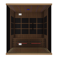 Sauna Moderna de Madera Sólida de Cedro Rojo/Hemlock, Ecológica, con Infrarrojos Lejanos, Ventanas Transom, Tamaño Personalizable, 1 Año de Garantía, para Villa