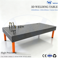 Plateforme de soudage 3D en fonte 1000x800x200mm, robuste, haute capacité de charge, de précision, de qualité industrielle pour projets de fabrication sur mesure
