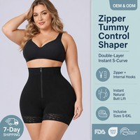 Body gainant amincissant intégral pour femme avec fermeture éclair et sangles, en polyester, effet ventre plat