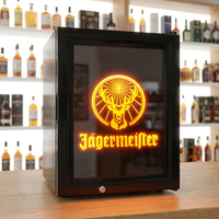 Équipement de réfrigération commerciale, mini-réfrigérateur de présentation pour boissons énergisantes, porte vitrée et logo LED personnalisé