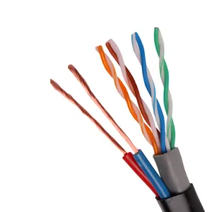 Buitenshuis Gebruik Netwerk Lan Kabel Met 2c Power Wire Cat5e Cat6 Kabel Lan Voedingskabel