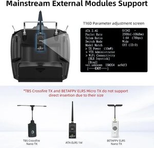 Station de sol 4,3 pouces avec télécommande Radiolink T16D 16CH, émetteur RC avec récepteur R16F pour voiture RC, FPV, UAV - Product Image 4