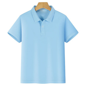 Polo pour enfants à manches courtes, couleur unie, logo personnalisé, uniforme scolaire pour adolescents M100-150cm - Product Image 3