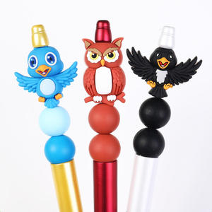 Colorful <b>Silicone</b> Animal <b>Beads</b> For Pen Decoration Mixed Shapes Owl Peacock Bird Charms DIY Accessories - Product Image 4