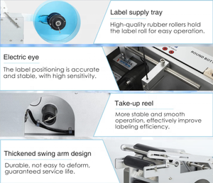 Commercial Industrial Semi-automatic Desktop Round Bottle Labeler Water Manufacture Commercial Wine Wholesale Price Can Sticker - Product Image 5