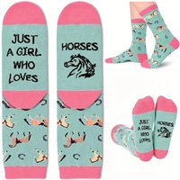 Chaussettes en coton pour hommes à motif fantaisie cheval et vache des Highlands