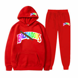 Ensemble de sweat-shirts et de joggings en coton et polyester à logo personnalisé, style hip-hop, Backwoods <span class=keywords><strong>Cookei</strong></span> RAW, 2 pièces, pour hommes - Product Image 3
