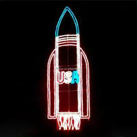 Guirlande lumineuse LED motif Astronaute Extraterrestre et profil plat, lumières de vaisseaux interstellaires pour enseignes de spectacle drive-in sur le thème de la science-fiction