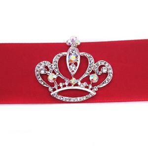 卸売ABクリアクリスタルラインストーンクラウンブローチフラットバックデザインのファッションブローチ - Product Image 3