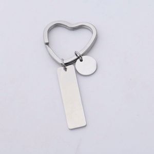 Custom Blank Heart <b>Name</b> Keychain Stainless Steel Key Chains Rose Gold Plated Zinc Alloy Blank Laser Engraving Key <b>Rings</b> Souvenir - Product Image 3