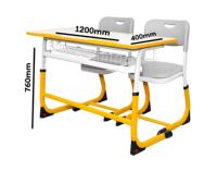 Chaises ergonomiques deux places de haute qualité avec bureaux réglables – Mobilier scolaire haut de gamme