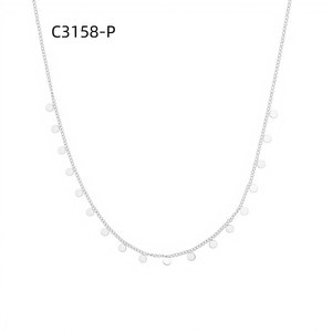 Amy Amy Fashion Pendant Necklace Stainless Steel <b>Silver</b> Plated Imitation Pearl Minimalist Style Women's Everyday Wearing Gift - Product Image 1