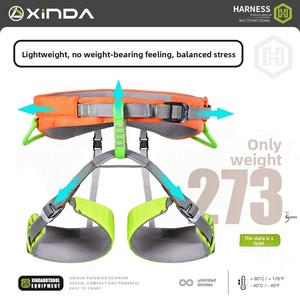 ชุดสายรัดนิรภัยครึ่งตัว Xinda สำหรับเด็ก สำหรับการปีนเขา โรยตัว ขยายการใช้งานได้หลากหลาย พร้อมเข็มขัดคาดเอว - Product Image 2