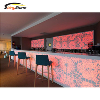 Comptoir de bar en bois rouge plaqué, en forme de L, surface solide, meubles de bar, comptoir de café