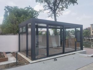 Pérgola de Aluminio, <span class=keywords><strong>Toldo</strong></span>, Cubierta Impermeable para Exteriores, Techo de Pabellón Creativo, 3x3, 3x4, 4x3, 4x4, 4x5, 4x6, Ecológico, Duradero, Opción LED - Product Image 2