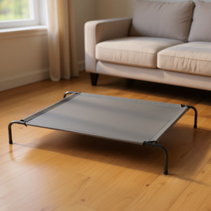 Cuccia Rialzata per Cani Grigia 43 X 26 X 8 Pollici, Letto per Animali Domestici in Nylon per Interni, Comoda per Tutte le Stagioni, Stile Rettangolare - Product Image 2