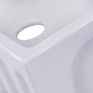 Évier de cuisine blanc à bassin unique de 33 pouces en céramique réfractaire avec matériau en acier inoxydable Style ferme - Product Image 6