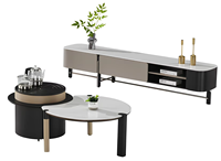 Table basse ronde de design italien, meubles de salon modernes et luxueux, meuble TV