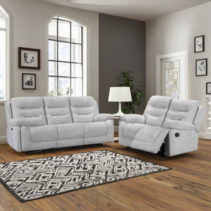 3 + 2 Của Nhãn Hiệu Có Thể Ngả Sofa Chenille Vải Recliners Đơn Giản Màu Trắng Hiện Đại Thiết Kế Chuyển Động Sofa - Product Image 1