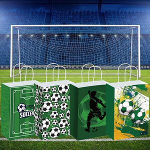 12 sacs cadeaux en papier sur le thème du football avec poignées, sacs à friandises pour les jours de match, anniversaires et autres événements sportifs - Product Image 6