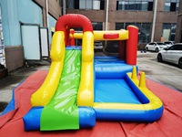Vente flash : Château gonflable aquatique unisexe d'intérieur avec souffleur d'air, toboggan gonflable, châteaux de saut