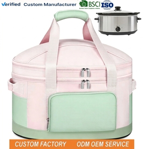 Carrying <strong>Bag</strong> for 6-8 Quart Cooer 2Layer Insulated <strong>Slow</strong> <strong>Cooker</strong> Travel <strong>Bag</strong> Easy-Clean Liner for Transport Family Gathering Potluck - Product Image 1