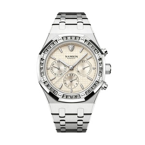50PCS MOQ Custom Private Label Men's <b>Automatic</b> Mechanical Watches Custom Brand Logo Multifunctional Three-eye Luxury Wristwatch - Product Image 3