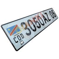 Plaque d'immatriculation décorative de la République démocratique du Congo en plastique acrylique réfléchissant, souvenir CGO, plaque d'immatriculation personnalisée en gros