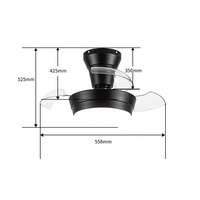 Ventilateur de plafond moderne à LED 3 en 1 avec moteur CC de 22 pouces, à intensité variable, rétractable et télécommandé