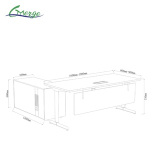Thiết kế hiện đại hình chữ L thân thiện với môi kim loại điều hành văn phòng bàn MFC Bảng điều chỉnh hàng đầu chuyển đổi nối dài Modular phong cách Ông Chủ bàn - Product Image 4