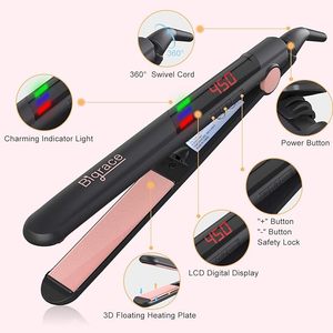 Salon flach-eisen-haarglätterdampf für 2-in-1 Locken-Haar zum Glättung des Haares Infrarot-Feuchtigkeits-Ionen-Keramikplatte - Product Image 6