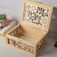Boîtes en bois sculptées sur mesure en gros avec couvercle à charnière, boîte de rangement décorative pour bijoux, thé, souvenirs