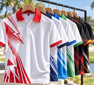 Camisas Polo de Sublimación Personalizadas para Hombre, Manga Corta de Poliéster, Logotipo Personalizado a Todo Color, Ropa Deportiva para Equipos de Golf - Product Image 1