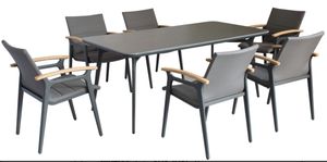 ชุดเก้าอี้โต๊ะทานอาหารทำจากโลหะแบบทันสมัย7ชิ้นสำหรับบ้านอพาร์ทเมนต์วิลล่าโรงแรมห้องครัวห้องนอนสวนกลางแจ้ง - Product Image 3