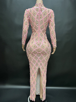 Produk Dropshipping Novance 2022 Usa Gaun Ulang Tahun Berpayet Berjaring Lengan Panjang Gaun Prom Elegan Mewah Ropa Americana F