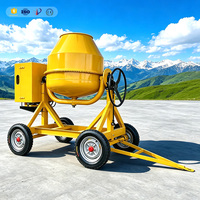 Bétonnière professionnelle portable à moteur diesel/essence/électrique, moteur 5 kW, tambour inclinable à manivelle pour la construction