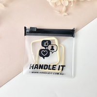 Pochette à Bijoux Transparente Personnalisable en Vinyle PVC avec Logo, Sac Organisateur Noir Roulé avec Fermeture Éclair Auto-Scellante et Anneau de Levage