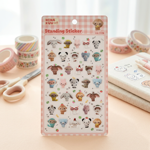 [HINAKUU] PVC Standing <b>Stickers</b> Fluffy Friends Cute Soft Character 3D Pop UV Printed <b>Sticker</b> Sheet <b>Diary</b> Planner Laptop - Product Image 2