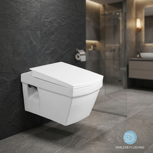 Nouveau sanitaire en céramique sans bordure, une pièce, toilettes à réservoir dissimulé, toilettes murales suspendues, WC avec mécanismes de rinçage - Product Image 6
