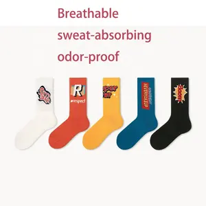 Nieuwe Herfst Straat Trend Letters In De Buis Sokken Deodorant Zweet-Absorberende Sokken Voor Mannen En Vrouwen Liefhebbers